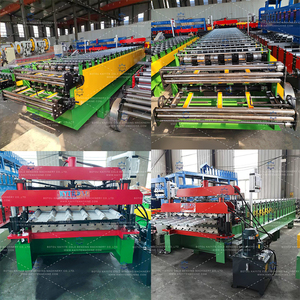 Machine de formage de tôles de <span class=keywords><strong>toiture</strong></span> et de mur à double couche avec engrenages et moteur, haute productivité <span class=keywords><strong>pour</strong></span> les <span class=keywords><strong>tuiles</strong></span> vernissées et IBR - Product Image 3
