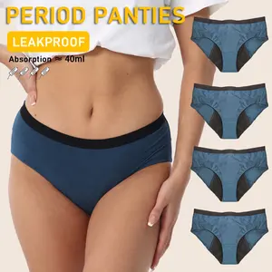4 Layers Modal Period Panties GOTS Heavy Flow Leakproof Hygienic Sanitary Panties Menstruales Menstrual Underwear Period Panties