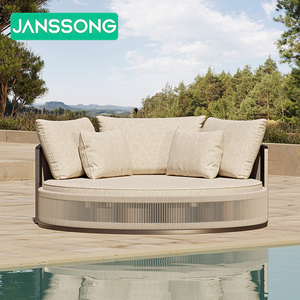 Banquette-lit moderne d'extérieur pour hôtel, plage de luxe, chaise longue d'extérieur en aluminium, ensemble villa, mobilier d'extérieur, lit de repos, jardin - Product Image 2