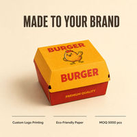 Custom Burger Takeaway Paper Box Disposable Food Packaging for Fast Food