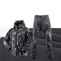 Veste tactique unisexe chaude et respirante en polaire camouflage, style combat, en softshell peau de requin, type combinaison de machine de guerre