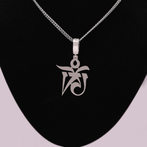 COLGANTE ESTÉTICO EN FORMA DE OM TIBETANO CON DIAMANTE TINEY ROUND LAB GROWN EN ORO SÓLIDO DE 18KT PARA TODAS LAS OCASIONES PARA MUJER - Product Image 5