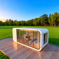 Maison capsule modulaire préfabriquée contemporaine en acier Apple Cabin avec panneau sandwich imperméable