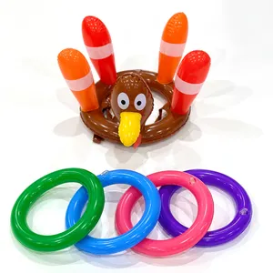 Thanksgiving Day game toy PVC Swimming Pool Games for Kids Adults Summer Pool Party Inflatable Turkey ring toss game toy