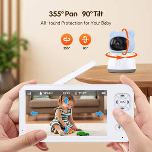 Monitor Video Elettronico per Bambini con Telecamera 360° Interna/Esterna, Altoparlante Bidirezionale, Schermo da 5 Pollici, Risoluzione 720P, Visione Notturna, Funzione Pan-Tilt - Product Image 4