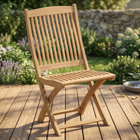 Chaise de jardin pliante d'extérieur en teck massif, durable, imperméable, écologique, design moderne, confortable et portable