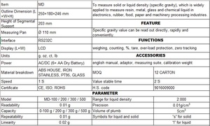 Balanza hidrostática electrónica para medición de densidad - Product Image 6
