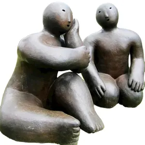 Открытый декор в натуральную величину Бронзовый толстый человек говорящая скульптура латунная Фигурка Статуя