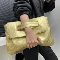 Bolso de Mano de Moda para Mujer con Patrón de Serpiente Grueso, Gran Capacidad, Estilo Retro, Nuevo, para Guardar Documentos
