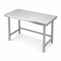 Table de travail / plan de travail en acier inoxydable sur mesure 1500-1800 mm, à un seul niveau, soudée, pour cuisine de restaurant et préparation alimentaire