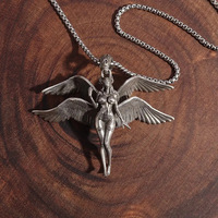 CLBX Collier pendentif ange à quatre ailes rétro à la mode en alliage d'accessoires de mode transfrontaliers vente chaude