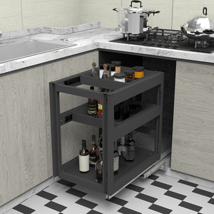 Cucking Aluminum Alloy Storage Rack Seasoning <strong>Basket</strong> and Drawer Kitchen Cabinet <strong>with</strong> Door-Opening Feature <strong>Sideboard</strong> - Product Image 3