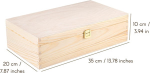 Unpainted Natural Wood Wooden Box for Tea Storage 2 Bottles Wine Holder for Christmas Birthday Valentine's Day Anniversary <b>Gift</b> - Product Image 4