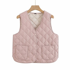 Nuevo <span class=keywords><strong>Chaleco</strong></span> de Plumón para Otoño e Invierno, Ligero, Cuello en V, Ajustado, Cálido, Color Sólido, para <span class=keywords><strong>Mujer</strong></span> - Product Image 3