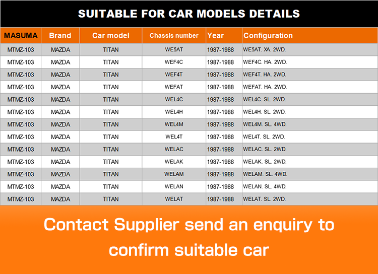 Mtmz-103 Masuma Customized Auto Propel Shaft Cardan Jzz31l 2jzge