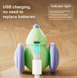 Juguete Interactivo Inteligente y Ecológico para Gatos, Juguete de Ratón Eléctrico Recargable por USB con Plumas de Dibujos Animados y Luces LED - Product Image 5