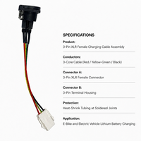 Câble d'alimentation avec connecteur aviation femelle 3 broches, directement de l'usine, pour véhicules électriques et systèmes de stockage d'énergie