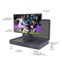 Nouvelle marque ultra-mince 27 pouces 8 + 128gb écran tactile lecteur vidéo Smart Tv Android 12 Packgo mallette portable