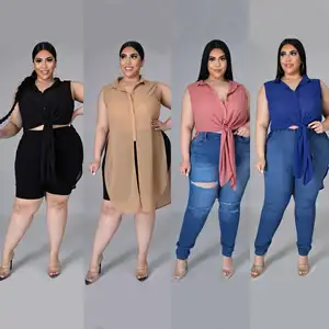 BR1217 Cárdigan con botones de elegante para mujer, blusas y camisas de talla grande de verano para mujer