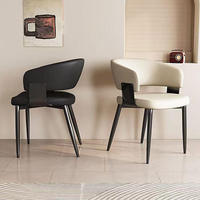 Chaise de salle à manger, chaise à dossier minimaliste moderne, de style italien haut de gamme, chaise légère et luxueuse pour hôtel et restaurant