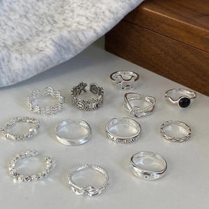 925 cuivre argent minimaliste Double couche noeud croisé anneau pour les femmes Style coréen à la mode main accessoire polyvalent Unique - Product Image 4