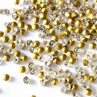 Gros FAIBLE QUANTITÉ MINIMALE DE COMMANDE Multi Taille Ronde Cristal Strass Applique Pointback Verre Clair Cristal Strass