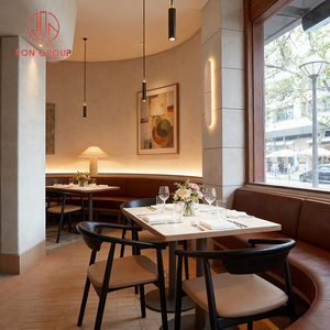 Juego <span class=keywords><strong>de</strong></span> Muebles <span class=keywords><strong>de</strong></span> Estilo Moderno <span class=keywords><strong>de</strong></span> Mediados <span class=keywords><strong>de</strong></span> Siglo con Base <span class=keywords><strong>de</strong></span> Madera, Asientos <span class=keywords><strong>de</strong></span> Cuero, Mesa <span class=keywords><strong>de</strong></span> Madera, Silla <span class=keywords><strong>de</strong></span> Tela con Patas <span class=keywords><strong>de</strong></span> Metal <span class=keywords><strong>para</strong></span> Hotel, Restaurante, Cafetería - Product Image 3