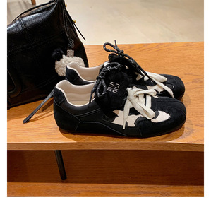 Sneakers Casual da donna con suola spessa stile Miu in vera pelle di vacchetta con stampa leopardata scarpe <span class=keywords><strong>stringate</strong></span> che ricordano - Product Image 3