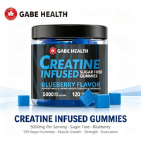 Gummies de Créatine Monohydrate en Gros 5000mg par Portion Sans Sucre Végétaliennes Myrtille Force Musculaire Endurance Pré-Entraînement OEM