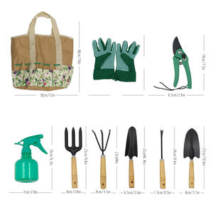 Ensemble d'outils de jardin avec manche en bois, kit de désherbage et de plantation en acier inoxydable pour une utilisation en jardinage extérieur - Product Image 3