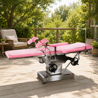 Table d'opération gynécologique manuelle 1850x600mm, plateau à réglage manuel, couleur rose, pour usage clinique hospitalier