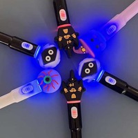 Bolígrafos Promocionales de Lujo con Luz LED de Halloween O&Q, Diseño de Plástico, para Niños, 0.7 mm, Papelería Escolar, Juguete, Tinta Negra/Azul, 15.1 cm