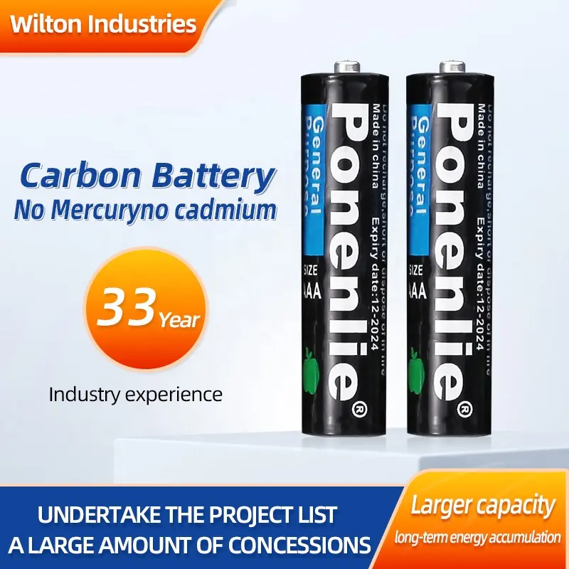 Uhoran baterai Carbon-zinc R03 1.5v AAA, unit pengendali jarak jauh mainan listrik dengan kapasitas besar