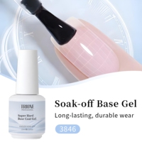 Gel de base et de finition pour ongles 15 ml, marque privée, gel de base caoutchouc, vernis à ongles UV Soak Off, sans résidu, haute brillance, personnalisation OEM du logo