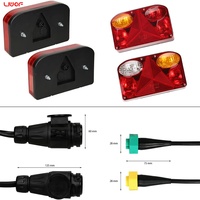 Luces Traseras Súper Brillantes de Freno, Direccional y Matrícula con Certificación E-Mark 12/24V, 50000 Horas de Duración, Kit de Luces Traseras para Camión, RV, Barco, Moto de Nieve, Remolque