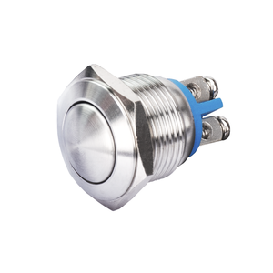 Interrupteur à bouton-poussoir à réinitialisation automatique en métal IP65 avec tête ronde <span class=keywords><strong>de</strong></span> 16 mm et 2 bornes à vis JS16B10 - Product Image 1