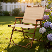 Chaise pliante d'extérieur Curtis, cadre en tube d'aluminium léger, tissu Oxford durable, idéale pour le camping, la plage et les pique-niques
