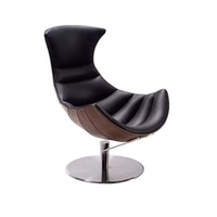 Fauteuil simple en cuir PU de luxe léger, fauteuil inclinable design, fauteuil rotatif minimaliste créatif, fauteuil homard pour salon et balcon