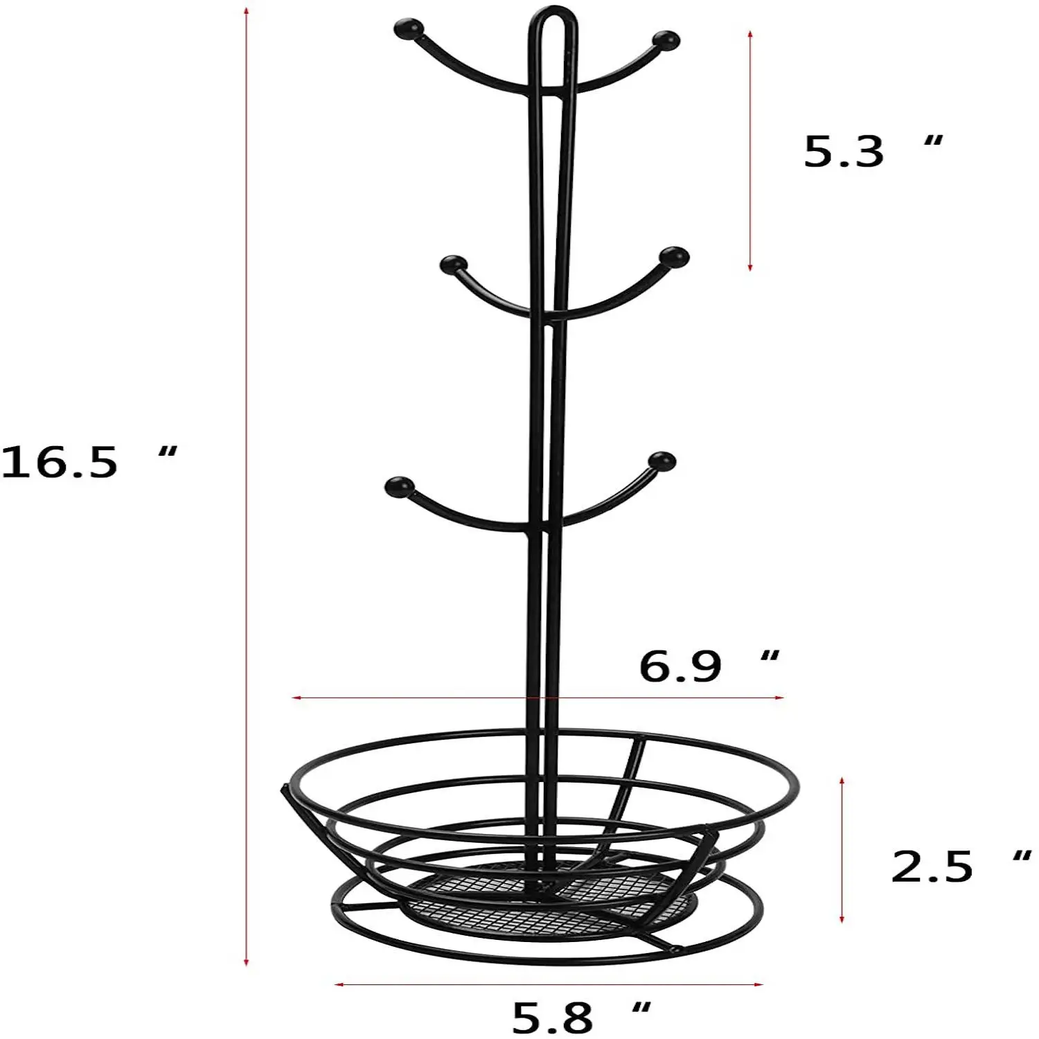 2021 tree-shaped mug storage suitable for nepresso capsule coffee rack iron storage rack display rack