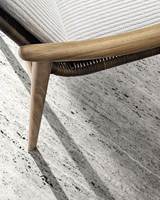 Chaise de bistro en rotin et corde au design moderne pour l'extérieur Chaise de jardin nordique en bois de teck