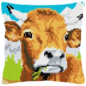 De gros point de croix vache-Housse de coussin pour chaise, 50 m, 2022 DIY, tapis de vache avec fils épais, broderie, couture, ferme, housse d'oreiller