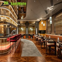 Ensemble de salle à manger extérieur moderne de luxe durable sur mesure pour hôtel 5 étoiles, restaurant, usage commercial, table en bois et pierre, 8 places