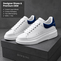 Chaussures de créateur de luxe pour hommes et femmes, baskets à plateforme blanches et bleues de haute qualité, nouvelles.
