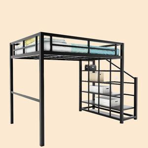 China Home Bedroom Furniture <b>Cheap</b> Double Deck Size <b>Loft</b> Dormitory Hotel Hostel Steel Metal <b>Bed</b> Frame Sale - Product Image 1
