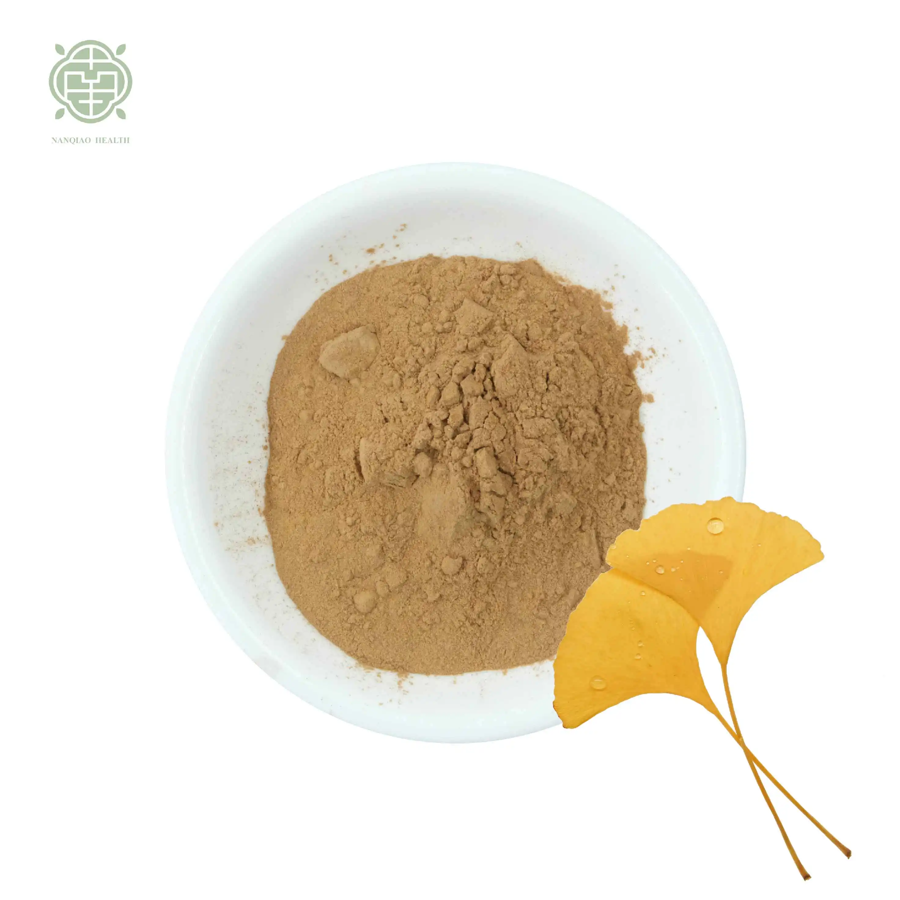 Nanqiao bubuk ekstrak daun Gingko Biloba Ginkgo tingkat Pharm Makanan standar Eropa AS organik alami