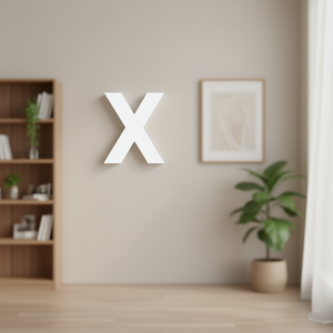Lettera X in legno bianca da 12 pollici per decorazione da parete - Product Image 2