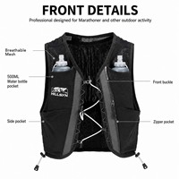 Gilet d'hydratation minimaliste pour la course à pied, pour hommes et femmes, capacité 8L, multi-poches, pour le fastpacking et l'entraînement quotidien