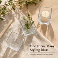 Support carré en verre transparent pour bougies, en stock usine, idéal pour la fabrication de bougies parfumées DIY