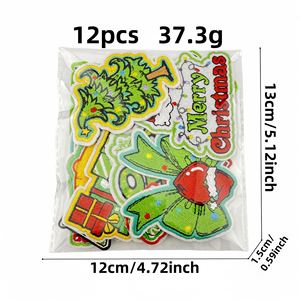 Parches de Aplique Termoadhesivos y Cosidos para Ropa, con Diseños Lindos de Navidad, Árbol de Navidad, Santa Claus, Bordados, en Stock, Venta al por Mayor - Product Image 6