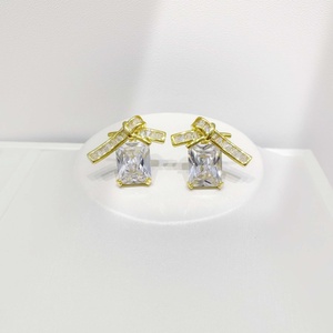 wholesale plata 925 sterling silver pink zirconia <b>earring</b> <b>fine</b> jewelry Hexagon Everyday Wear Luxury Women stone <b>stud</b> <b>earrings</b> - Product Image 2